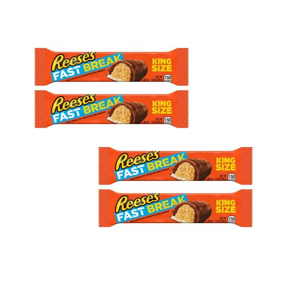 4 pack of Reese's Fast Break- a Delectable Delight | King Size Bars, 3.5 Oz Bar | Buy From RADYAN