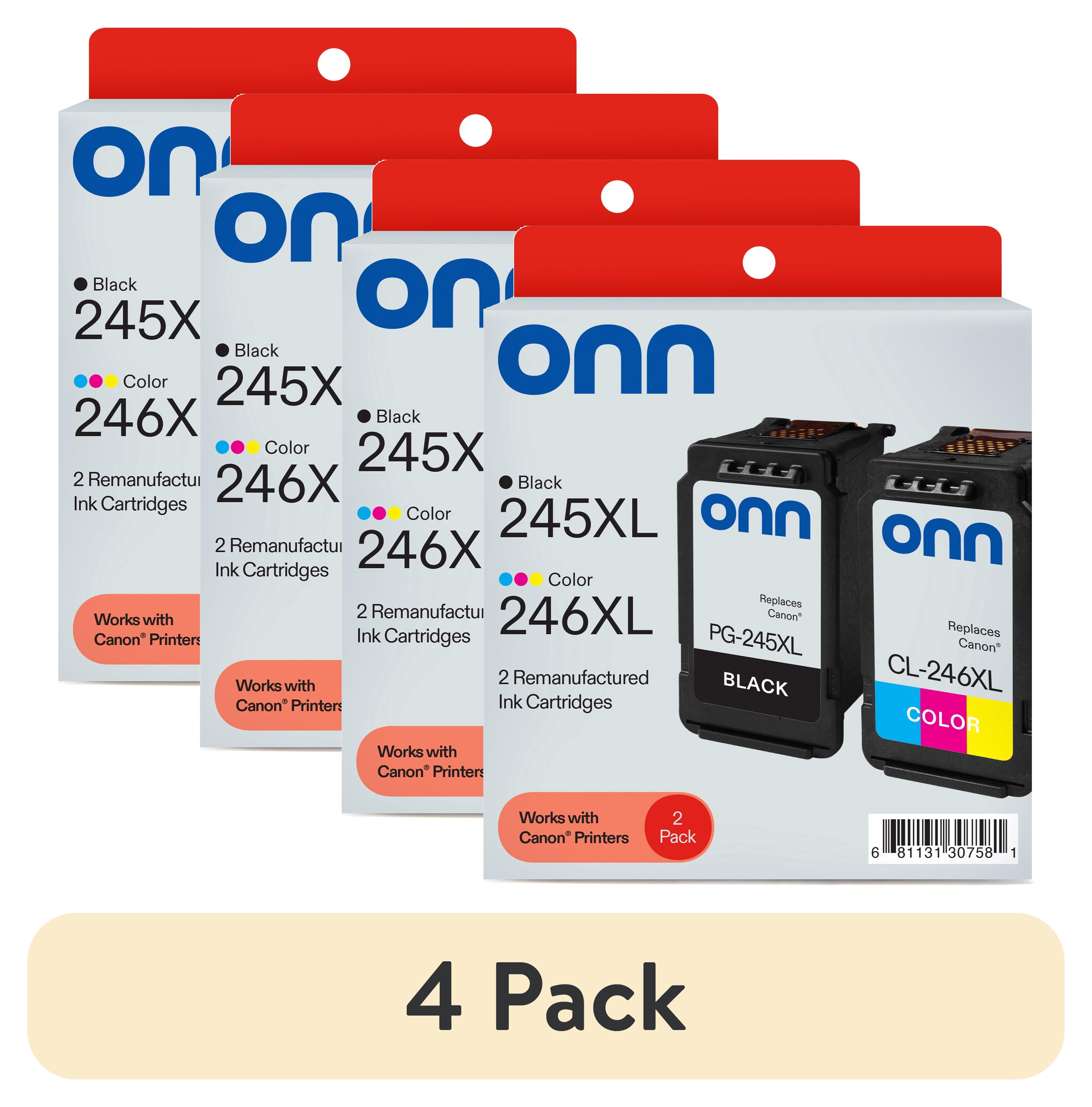 Free Shipping! Onn+ Canon PG-245XL and CL-246XL High Yield Black