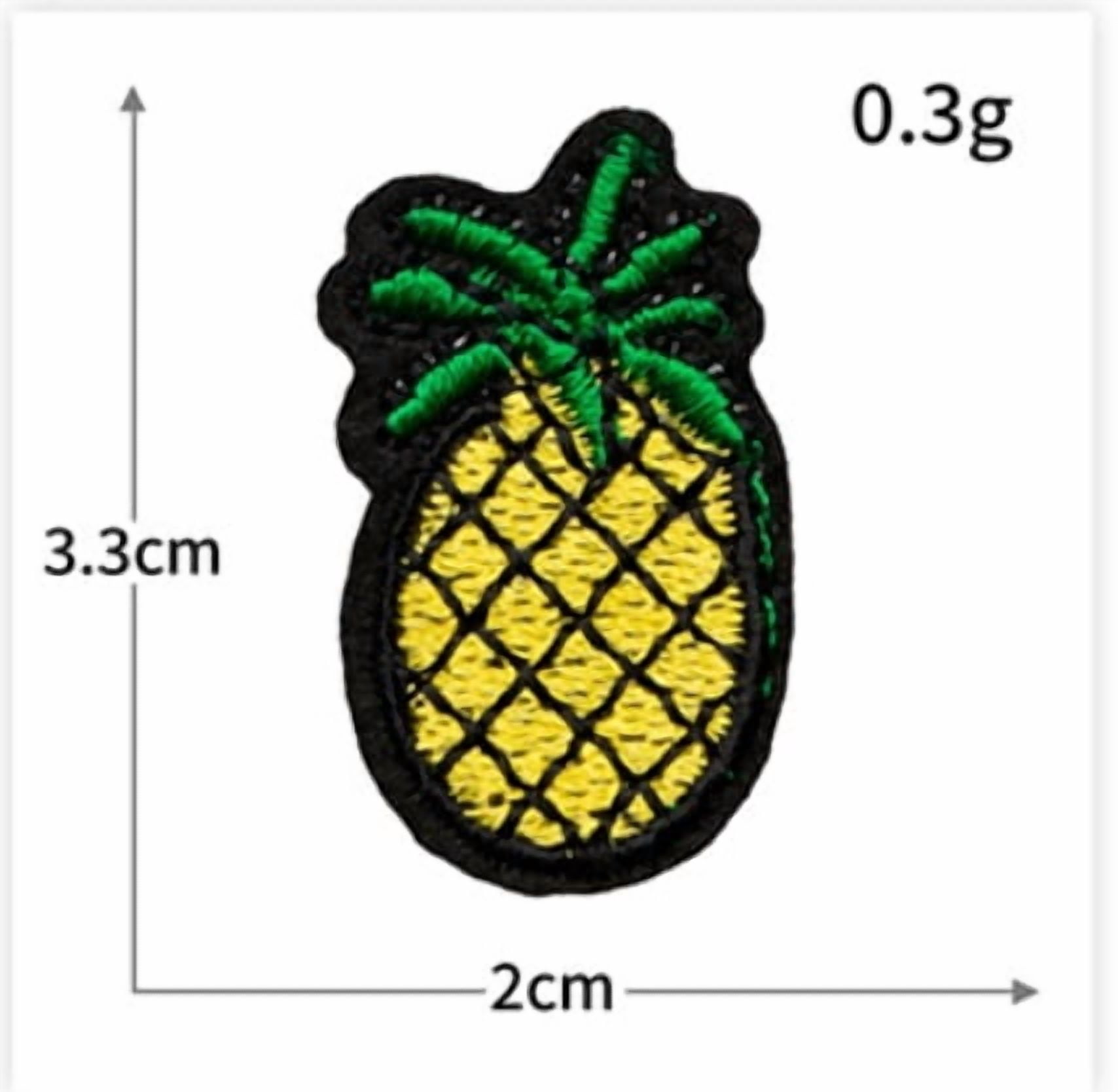 4 pack pineapple embroidered cloth patch computer cartoon banana fruit series embroidered clothing accessories badge cloth label
