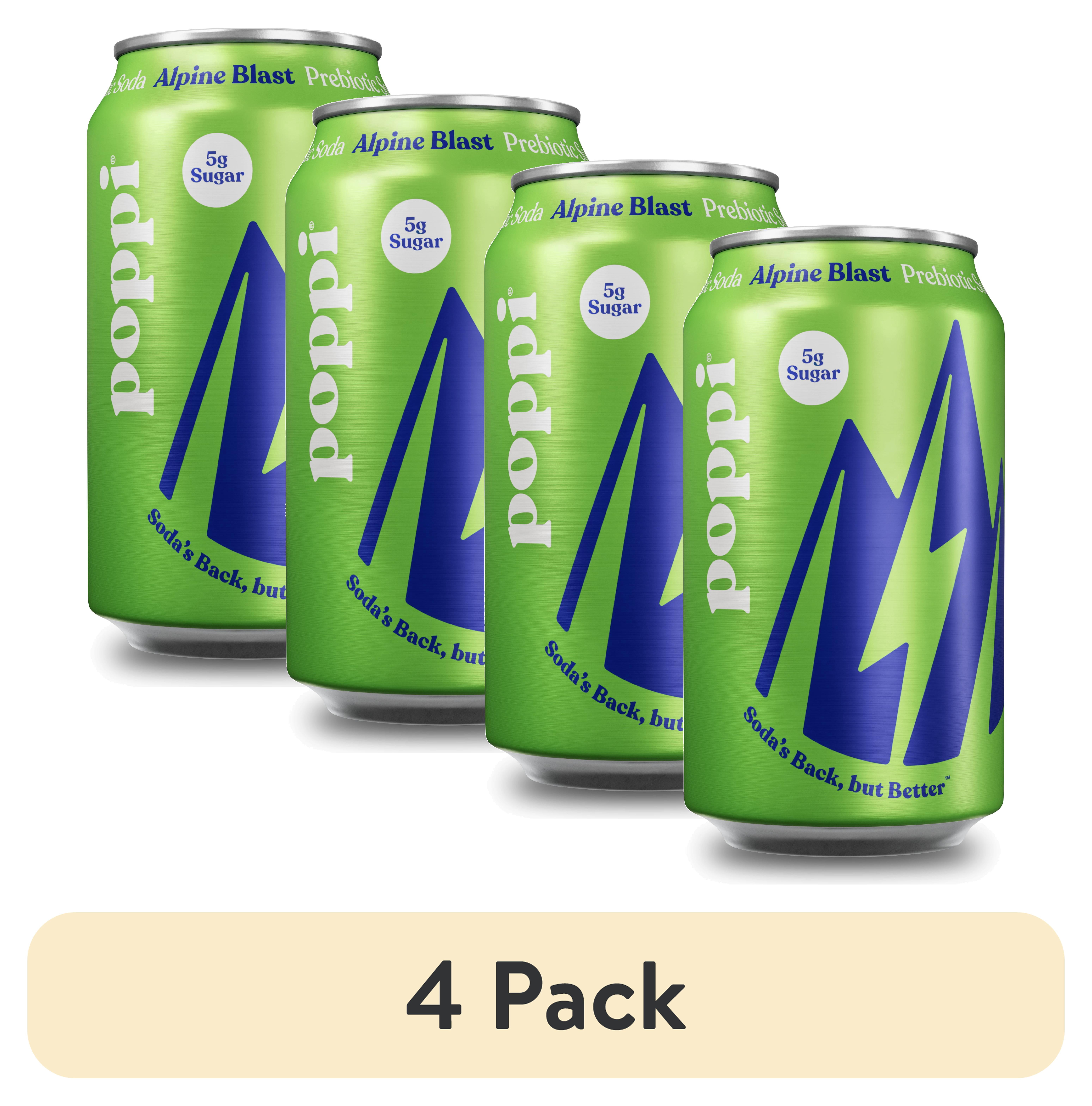 (4 pack) poppi Alpine Blast Prebiotic Soda, 12 fl oz, 1 Pack Can