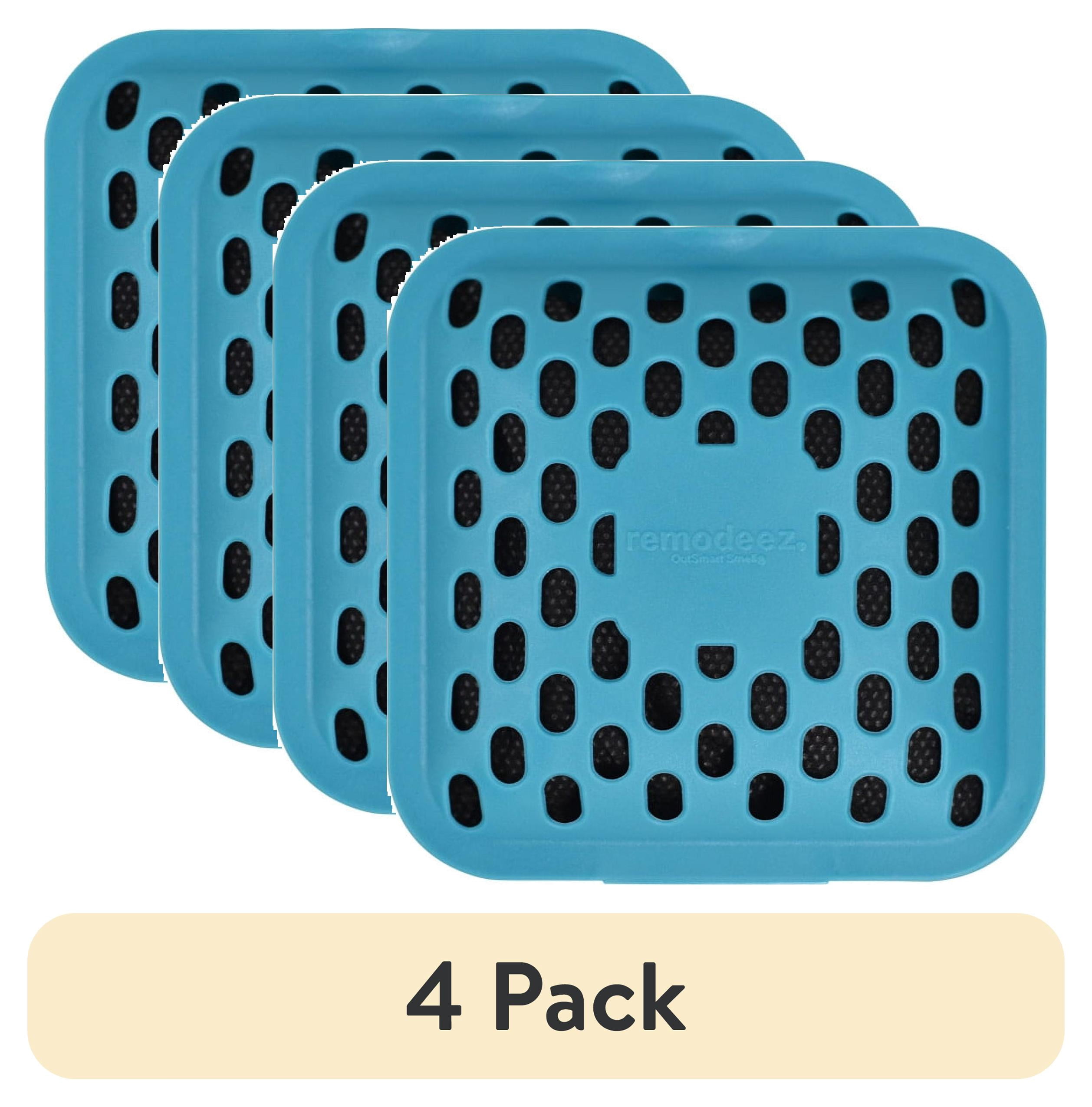 (4 pack) remodeez Cat Litter Deodorizer – Refillable Activated Charcoal Odor Eliminator, Non-Toxic, Blue