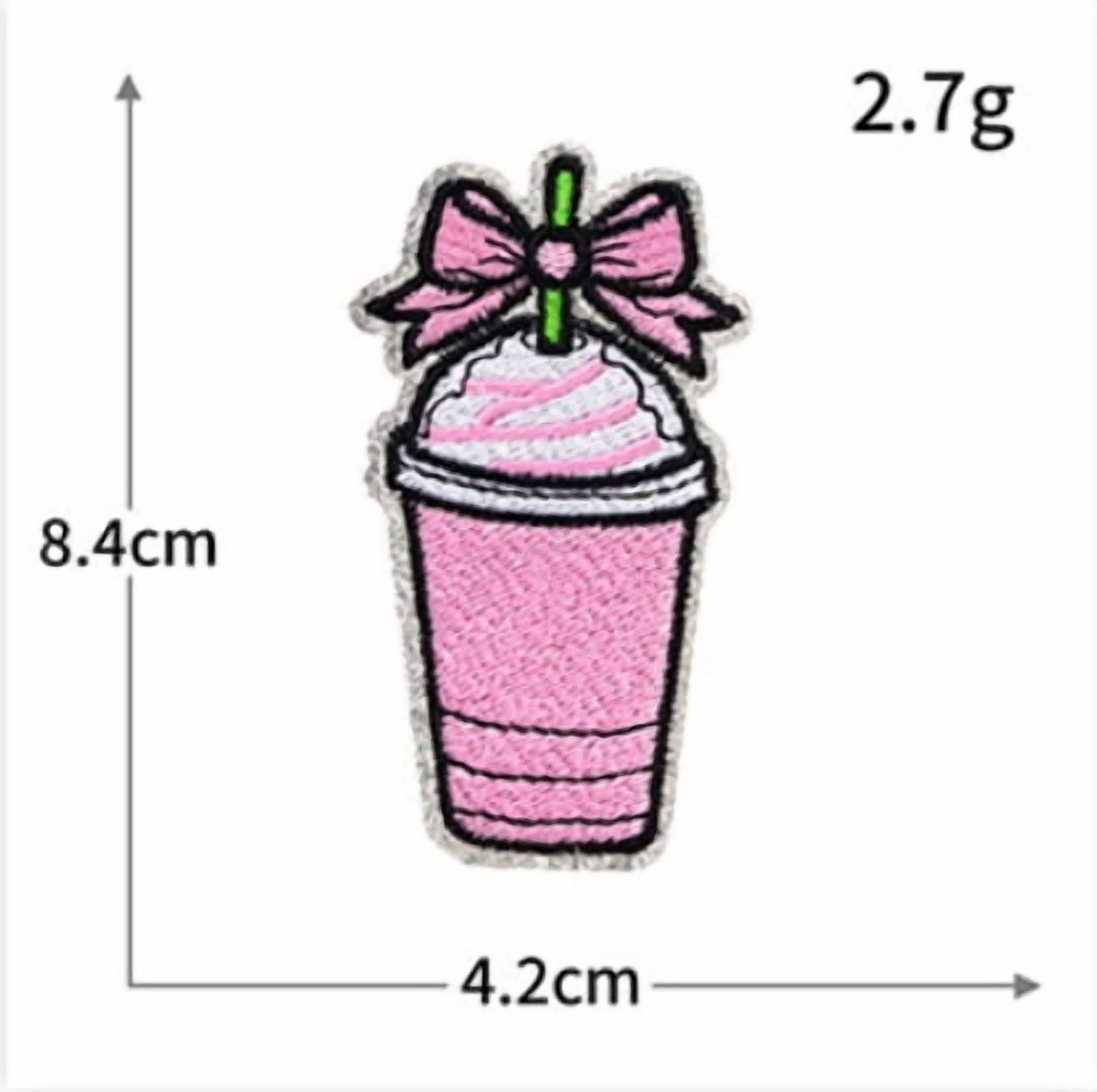 4 pack summer drink trend pattern goblet embroidery cloth patch computer embroidery patch clothing patch