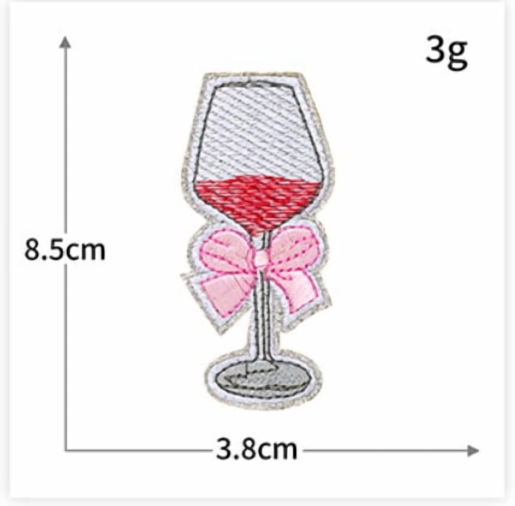 4 pack summer drink trend pattern goblet embroidery cloth patch computer embroidery patch clothing patch