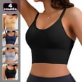 thumbnail image 1 of 4-pack women's rimless sports bra with hollow back, breathable chest pad and removable bra, suitable for fitness, yoga, hiking, climbing, push-ups, running, autumn and winter seasons, 1 of 7