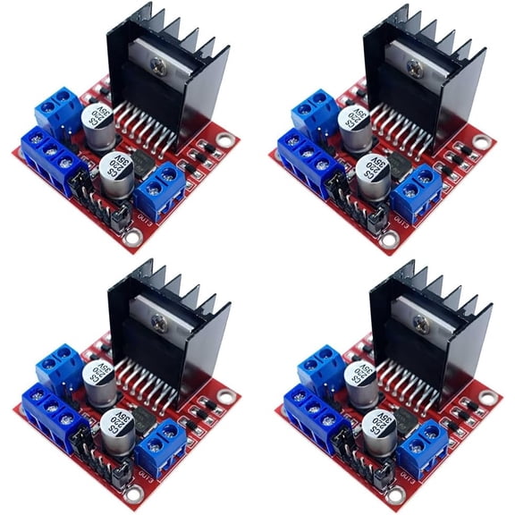 4 packs of 298 motor driver controller board module stepper motor control DC dual bridge and driver module, suitable for smart car power compatible 32560 (4)
