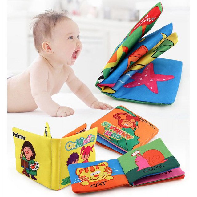 4 packs Soft Cloth Books for Babies First Year, Baby Toys 612 Months