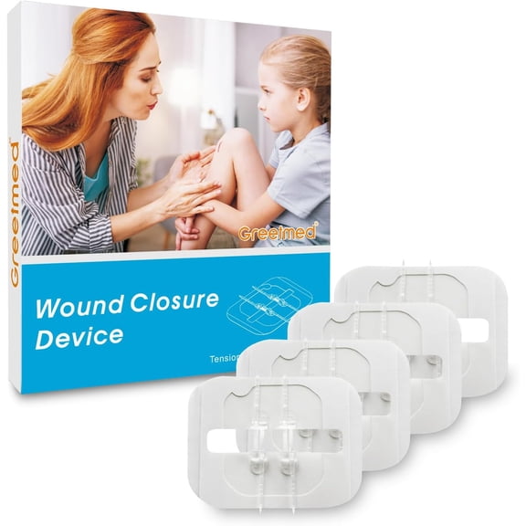 4 packs of emergency wound closure patches, double zipper wound closure device, butterfly suture alternative, seamless skin closure, suitable for home first aid kits and outdoor use