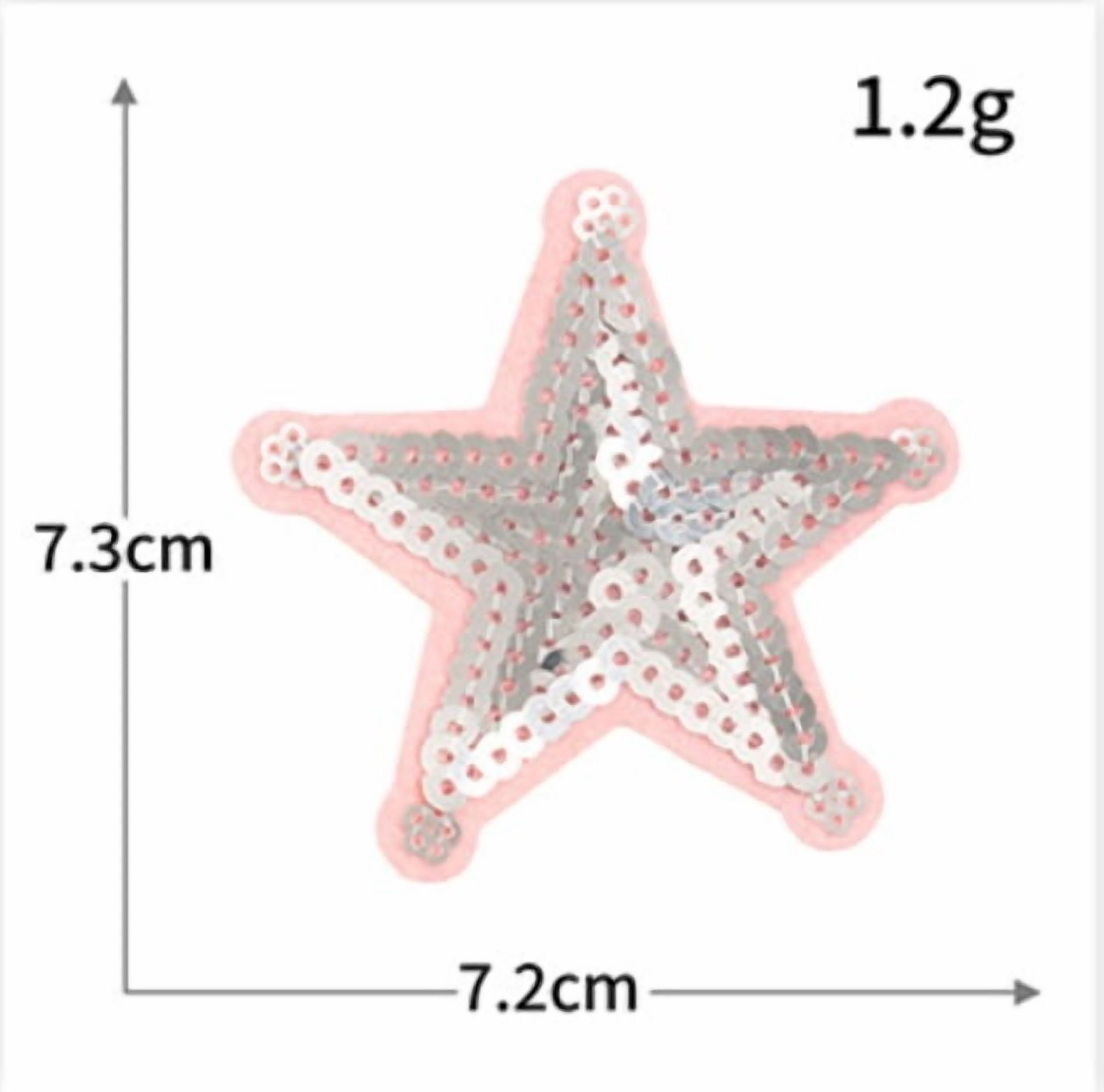 4 packs of clothing, shoe and hat decoration patch patches, five-pointed star sequin embroidery patches