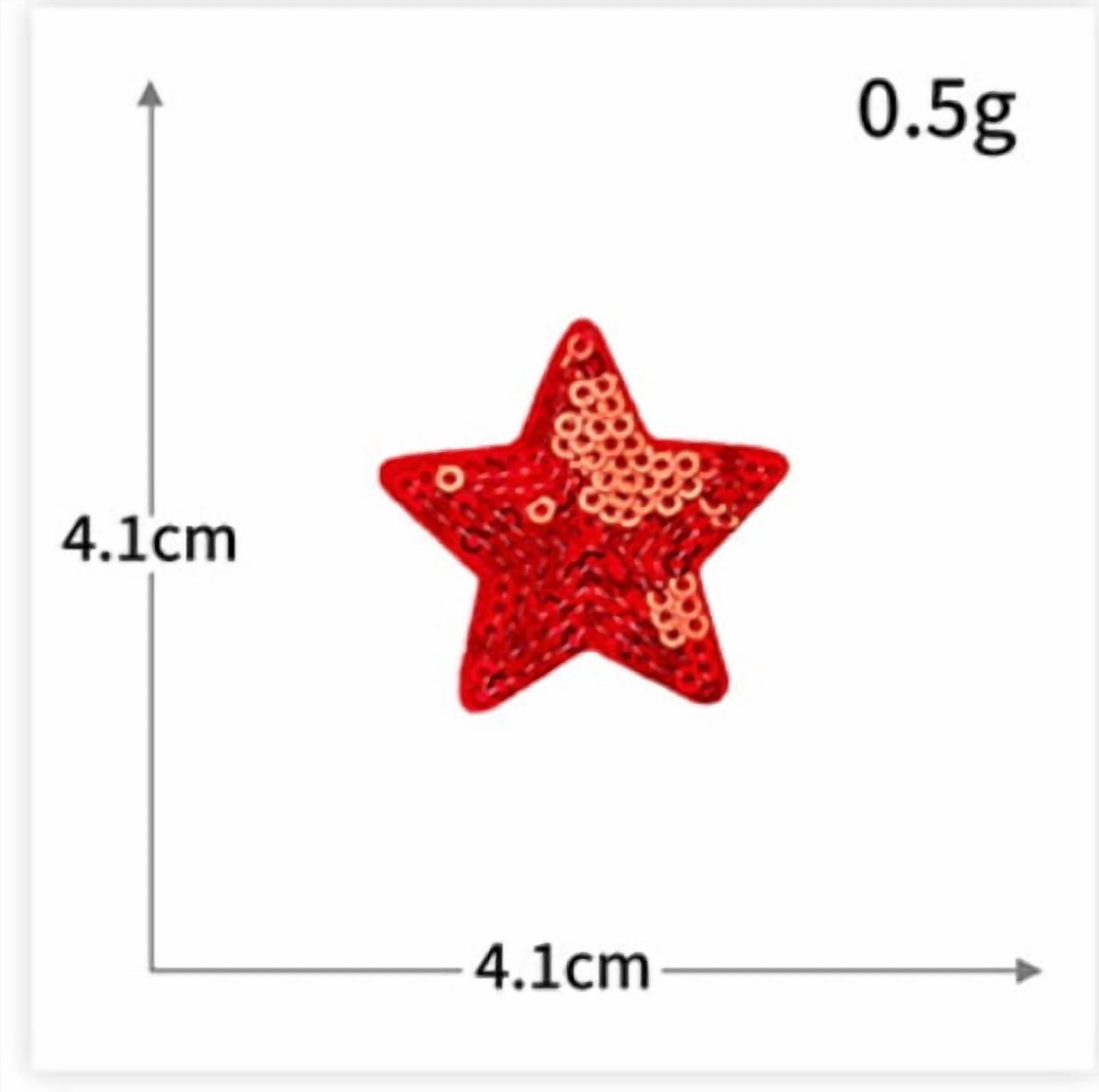 4 packs of decorative hole repair patches, five-pointed star sequin embroidery cloth patches for clothes, shoes and hats