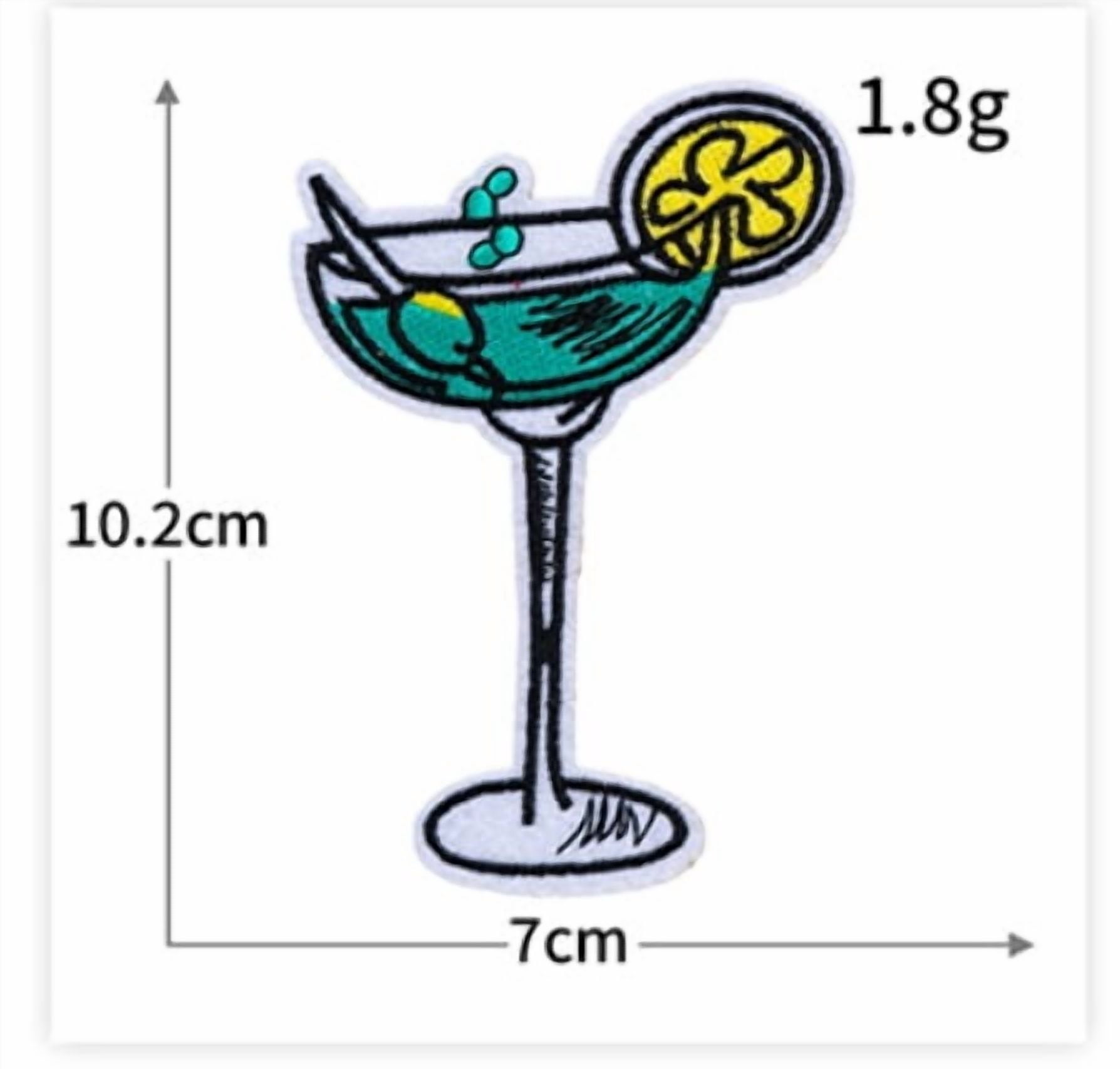 4 Packs of Trendy Drink Pattern Embroidery Patches for Clothing Repair - Self-Adhesive Fabric Patches