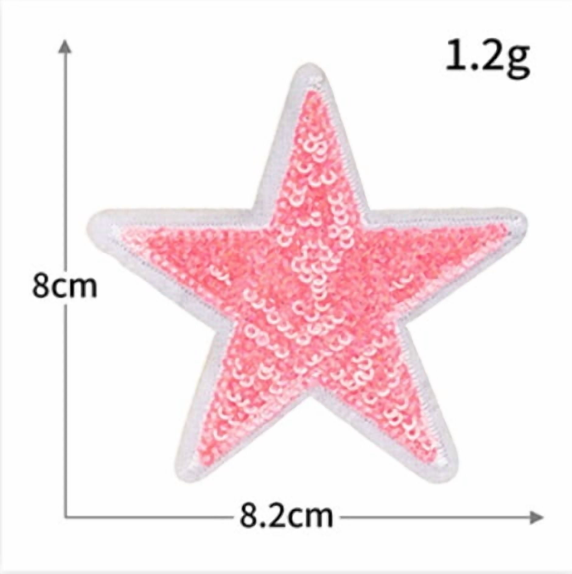 4 packs of five-pointed star sequin embroidered cloth patches for clothes, shoes and hats decoration patch patches for repairing holes