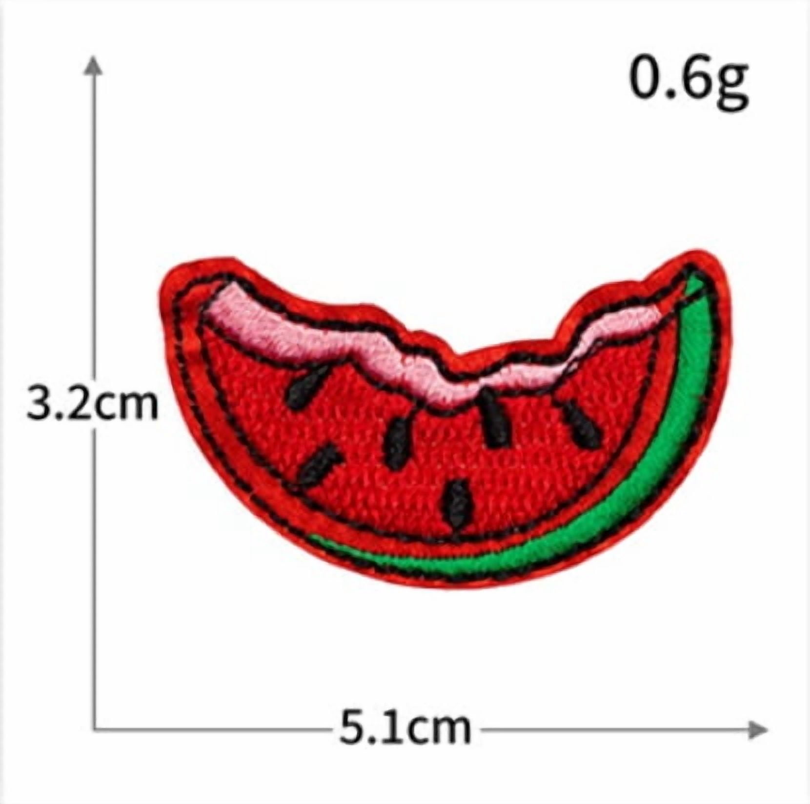 4 Packs of Cute Cartoon Fruit Embroidered Patches - Strawberry & Watermelon Cloth Stickers for Clothing, Bags, Shoes, and Hats