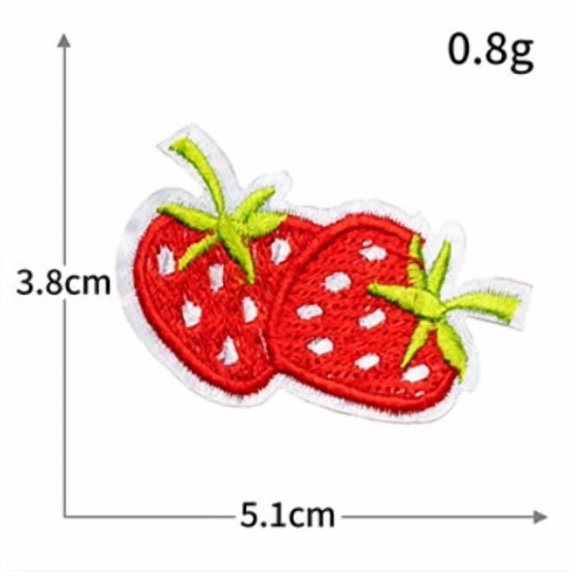4 Packs of Cute Cartoon Fruit Embroidered Patches - Strawberry & Watermelon Cloth Stickers for Clothing, Bags, Shoes, and Hats