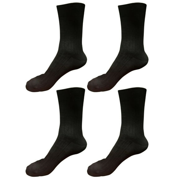 4 pairs 98% Cotton Mens Breathable Comfortable Soft Fashion Casual Crew Business Dress Socks Mid Calf Size 9-11