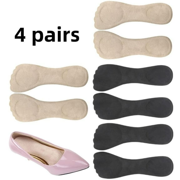 4 pairs High Heel Cushion Insoles Adhesive Velvety Cushioning Insoles for High Heels Anti-Slip Arch Support Sandal Inserts Anti-Slip Pain Relief Insoles Shoe Pads Beauty & Personal Care