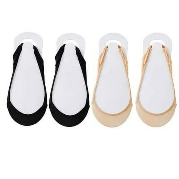 4 pairs No Show Socks for Womens Size 6-9, Ultra Low Cut Liner Silk Breathable Socks Ice Feeling socks, Nonslip Liner Invisible Hidden Thin Socks