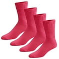 thumbnail image 1 of 4 pairs of Thin Combed Cotton Diabetic Socks for Men & Women, Loose, Wide, Non-Binding Neuropathy Low-Crew Socks (Pink, Fit's Shoe Size 7-11), 1 of 4