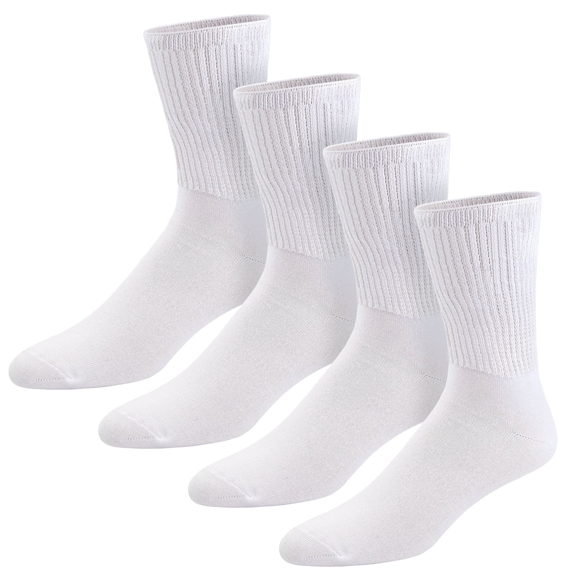 4 pairs of Thin Combed Cotton Diabetic Socks for Men & Women, Loose ...