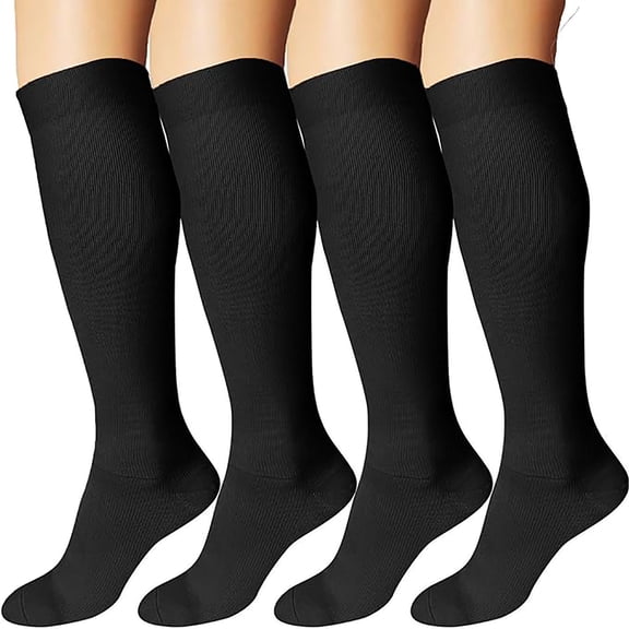 4 pairs of compression socks for men and women, for flight, sports, running