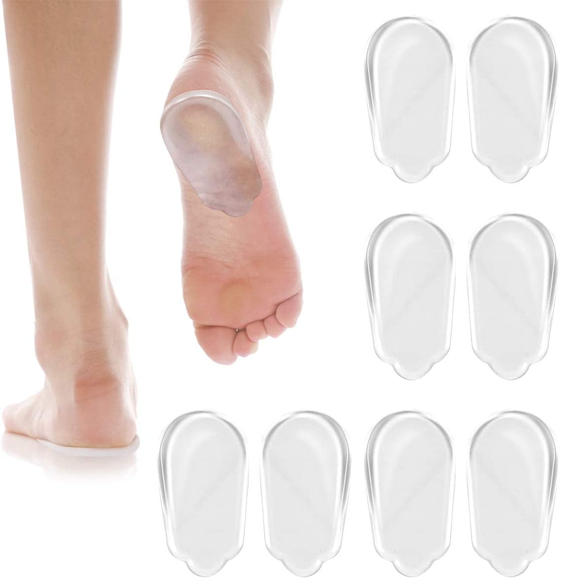 4 pairs of orthopedic insoles with lateral heel wedges and silicone ...