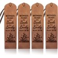 thumbnail image 1 of 4 pc 4Pcs Book Reading Leather Bookmark Fairytales Bookmark for Women Men 2×7inch Vintage Wildflower Butterfly Book Page Markers for Book Lovers Readers Writers Gifts, 1 of 9
