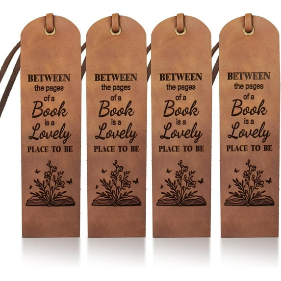 4 pc 4Pcs Book Reading Leather Bookmark Fairytales Bookmark for Women Men 2×7inch Vintage Wildflower Butterfly Book Page Markers for Book Lovers Readers Writers Gifts