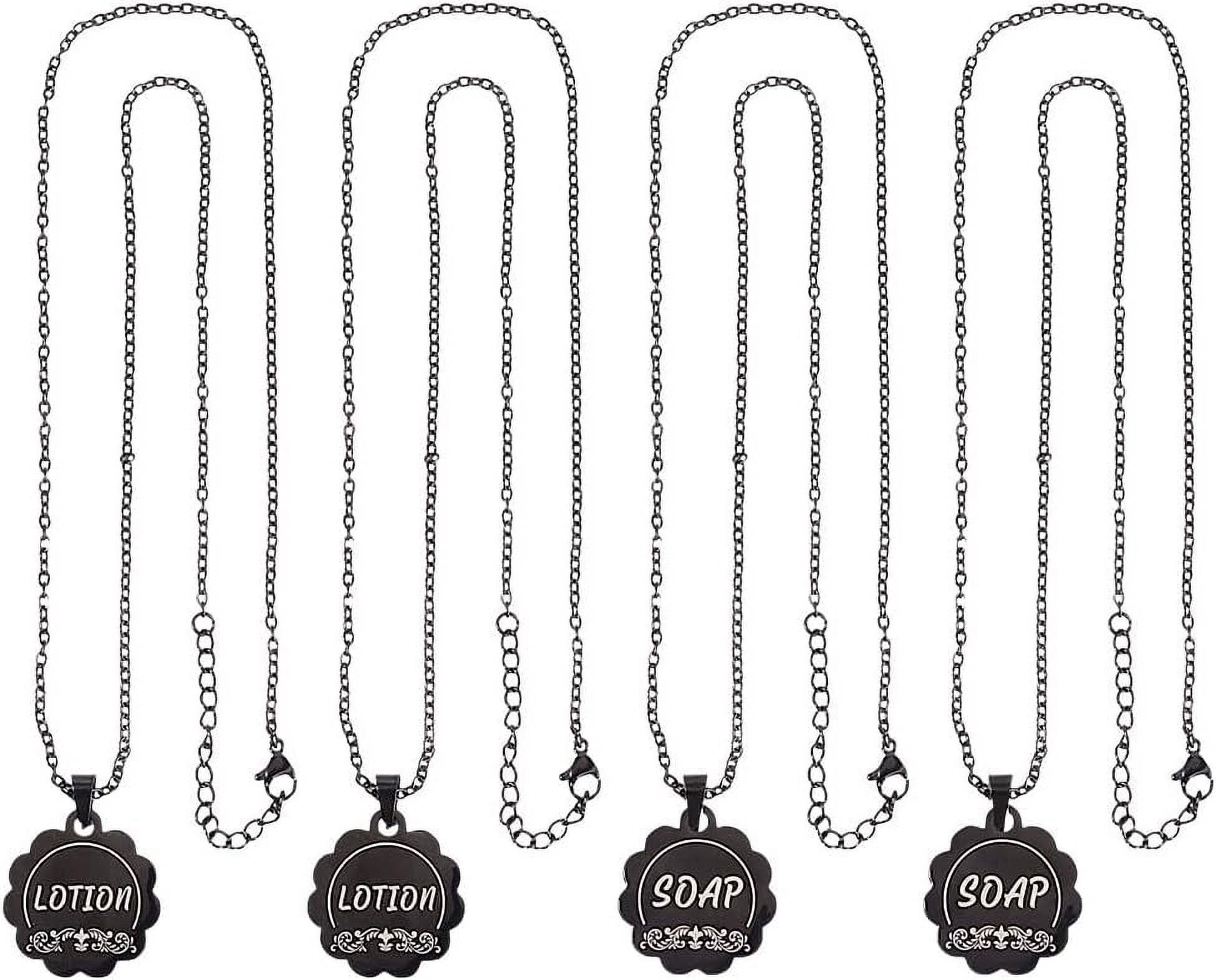 Chain Label 4 pc 4Pcs Lotion/Soap Tags Stainless Steel Soap Dispenser Chain Labels ...