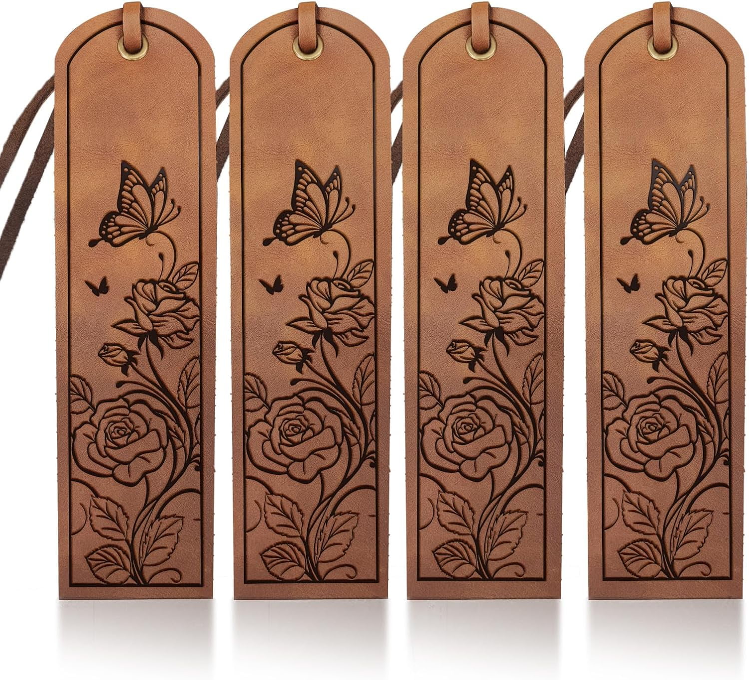 4 pc 4Pcs Roses Butterfly Leather Bookmark for Women Men 2×7inch ...