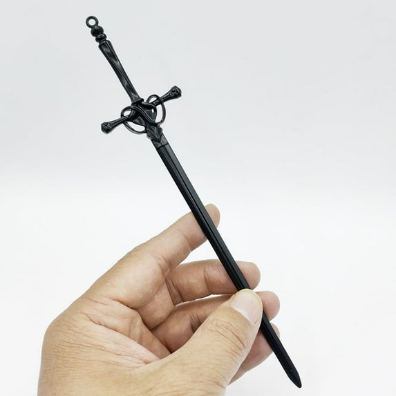 4 pc Alloy Flow Su Sword Hairpin Ancient Costume Headwear Hairpin Electroplating Pendant Sword Black size 1