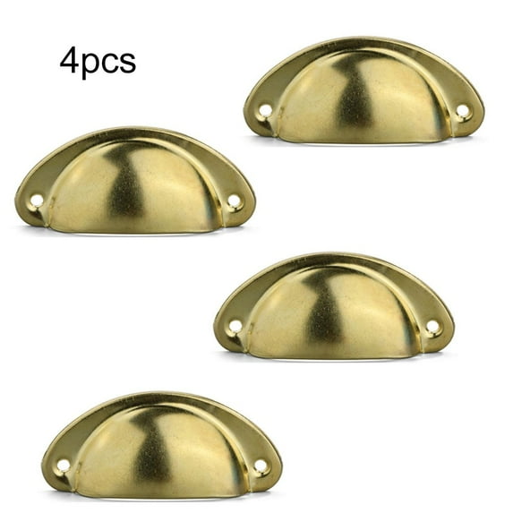 4 pc Antique Metal Kitchen Drawer Cabinet Door Handle Home Furniture Knobs Hardware Cupboard Antique Brass Shell Pull Handles