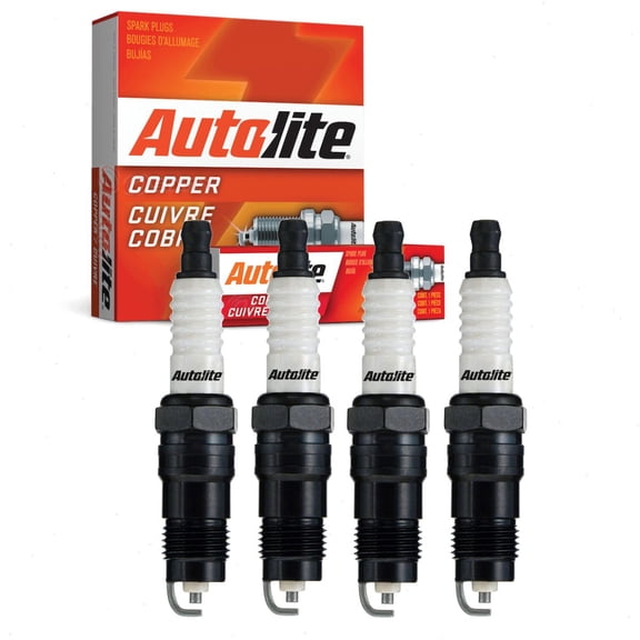 4 pc Autolite 2545 Copper Core Spark Plugs for 5048 5614167 AWSF44 F6DTC R44NTSE Ignition Wire Secondary