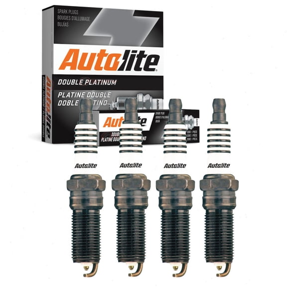 4 pc Autolite APP5364 Double Platinum Spark Plugs for 2467 41-814 4Z1 7437 Ignition Wire Secondary Fits select: 2013-2015 CHEVROLET MALIBU, 2007-2010 FORD EDGE