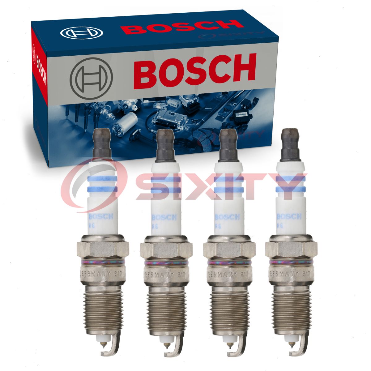 4 pc Bosch 9602 Double Iridium Spark Plugs for Ignition Wire Secondary