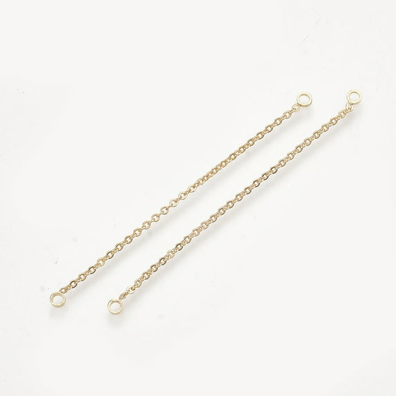 4 pc Brass Chain Links connectors Real 18K golden Plated 55x1x1mm Hole: 1.6mm
