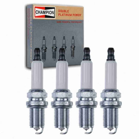 4 pc Champion 7545 Double Platinum Spark Plugs for NLP100290L RC8PYPB4 Ignition Wire Secondary Fits select: 2004-2011 TOYOTA CAMRY, 1998-2011 HONDA CIVIC