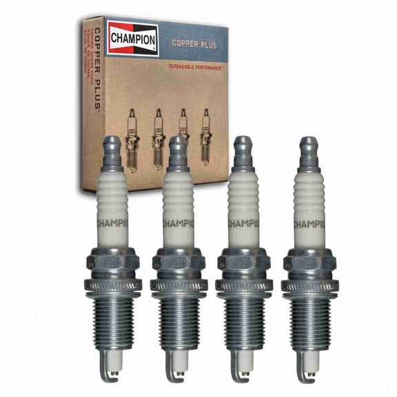 4 pc Champion 82 Copper Plus Spark Plugs for 14GPR53 4318138 RFN14LY Ignition Wire Secondary Fits select: 1989-1990 JEEP WRANGLER / YJ, 1987-1988 JEEP WRANGLER