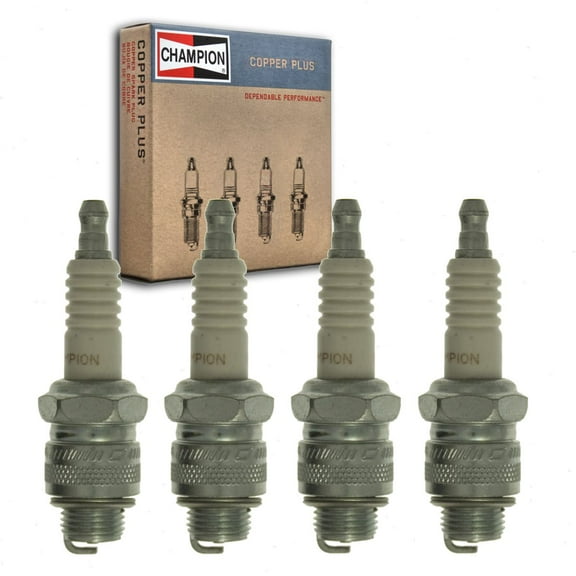 4 pc Champion 871 Copper Plus Spark Plugs for 14R4 14R5 14R8 7908 AR31 AR41 AR51 AR7X BR6S MR44C MR45 R44 R45 RJ8C WR8E WR8EC Ignition Wire Secondary