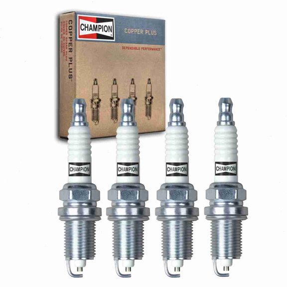 4 pc Champion Copper Plus Spark Plugs compatible with Nissan Frontier 2.4L L4 2000