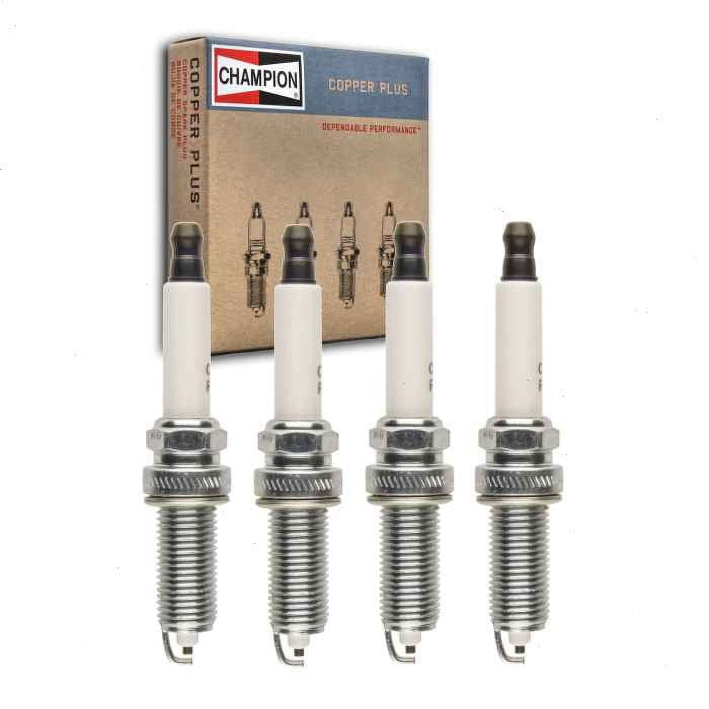 4 pc Champion Copper Plus Spark Plugs compatible with Nissan Frontier 2.5L 3.8L L4 V6 2005-2020