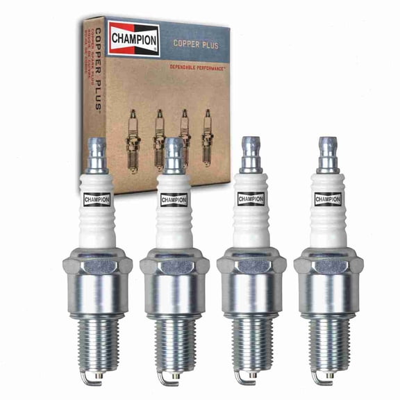 4 pc Champion Copper Plus Spark Plugs compatible with Volvo 740 2.3L L4 1985-1992