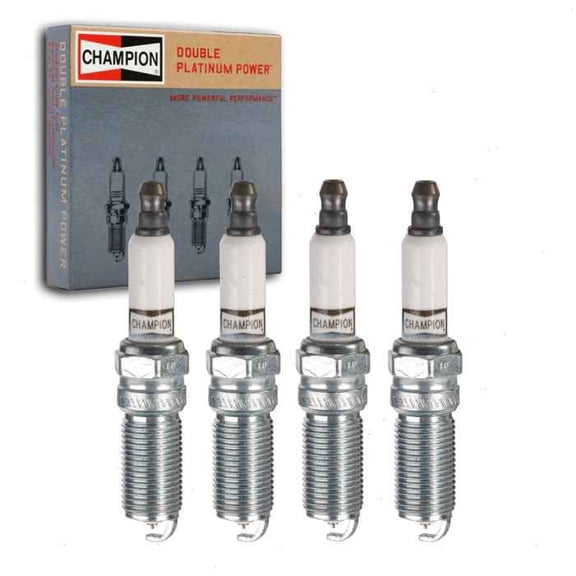4 pc Champion Double Platinum Spark Plugs compatible with Mazda 3 Sport 2.0L 2.5L L4 2009-2013