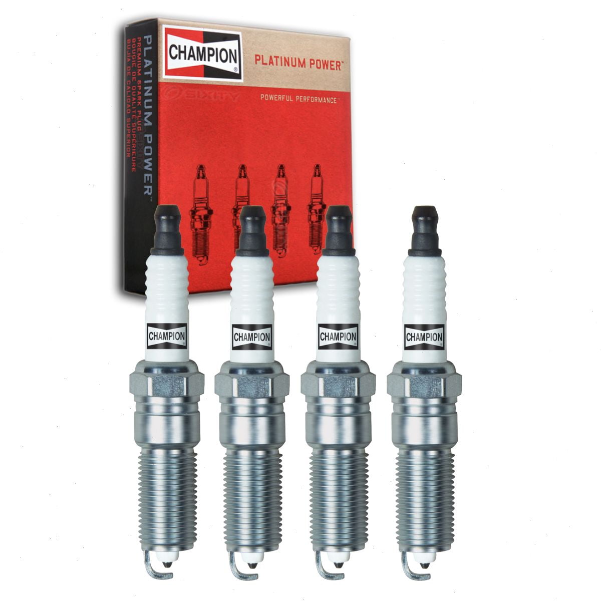 4 pc Champion Platinum Spark Plugs compatible with Ford Fusion 2.0L 2.3L 2.5L L4 2006-2020