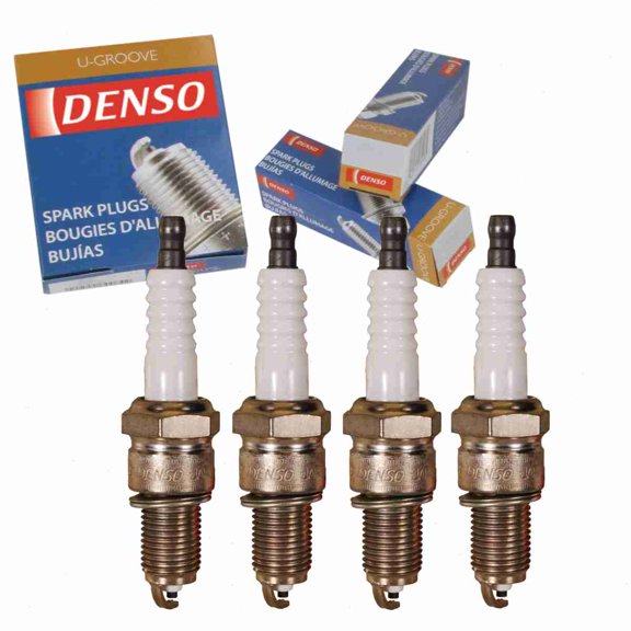 4 pc DENSO 3013 Standard U-Groove Spark Plugs for 12 12 1 279 599 90919-01065 ERR 743 ETC 6437 W14EXR-U Ignition Wire Secondary Fits select: 1970-1972 DODGE CHALLENGER, 1988-1991 MERCEDES-BENZ 560