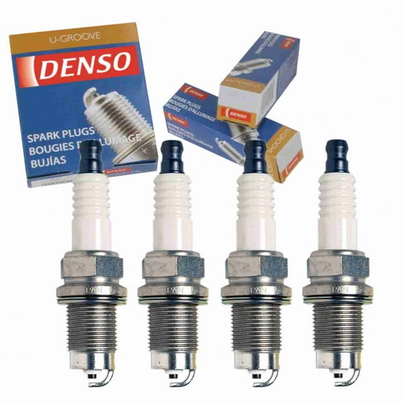 4 pc DENSO 3135 Standard U-Groove Spark Plugs for 101 000 062 AB 101 905 600 101 905 600 C 22401-30R14 22401-30R15 22401-30R16 22401-40F14 22401-40F15 22401-40F16 K16GPR-U11 Ignition Wire Secondary
