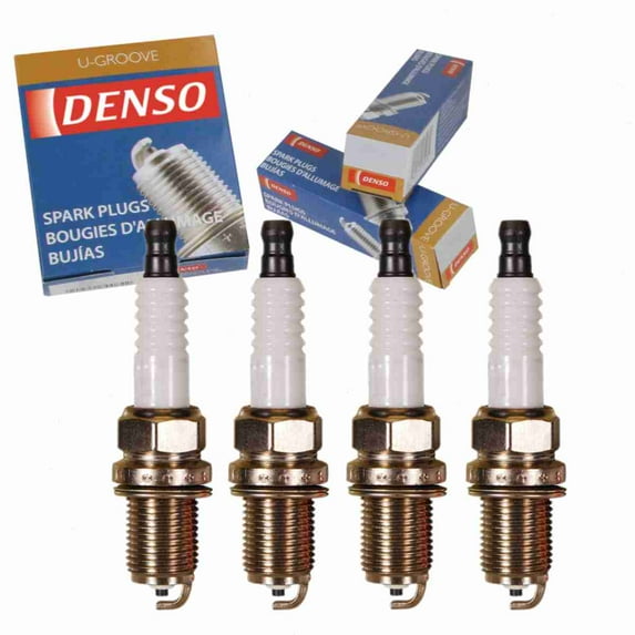 4 pc DENSO 3308 Standard U-Groove Spark Plugs for K24PR-U11 Ignition Wire Secondary