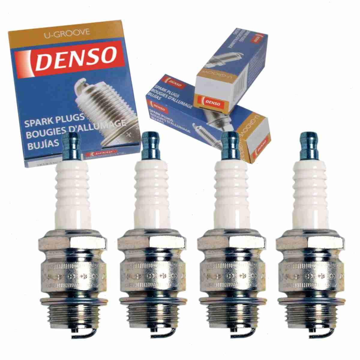 4 pc DENSO 5000 Standard UGroove Spark Plugs for L14U Ignition Wire
