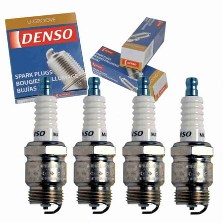 4 pc DENSO 5013 Standard U-Groove Spark Plugs for BSF44C BSF44P MA20PR-U Ignition Wire Secondary Fits select: 1966-1968 FORD MUSTANG, 1996 FORD F250