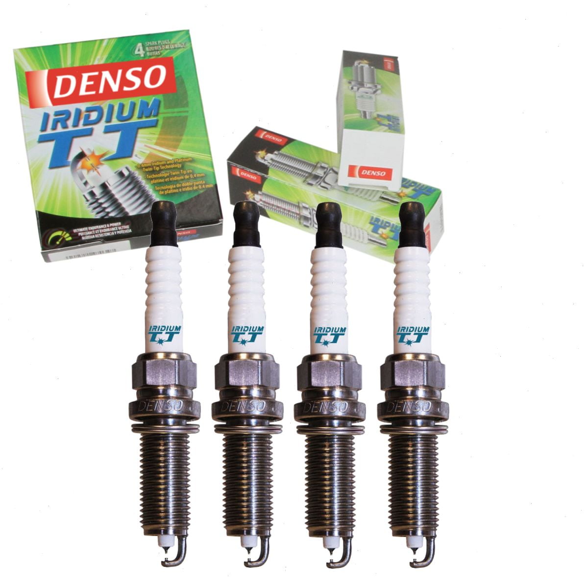 4 pc DENSO Iridium TT Spark Plugs compatible with Toyota Prius V 1.8L L4 2012-2015