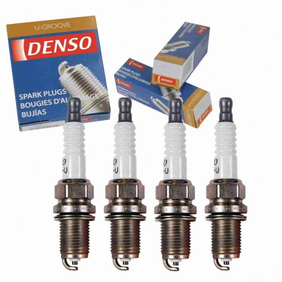 4 pc DENSO Standard U-Groove Spark Plugs compatible with Audi A3 2.0L L4 2006-2010