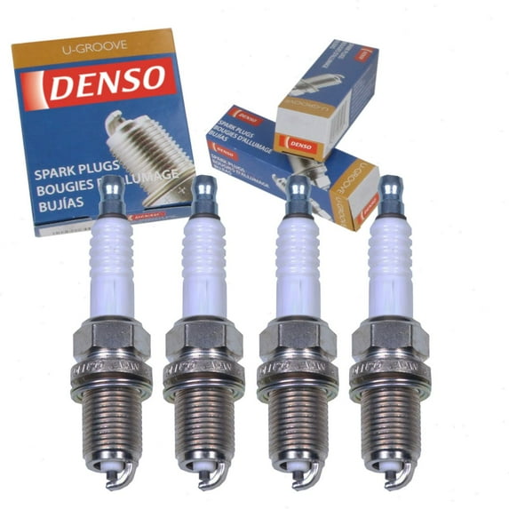 4 pc DENSO Standard U-Groove Spark Plugs compatible with Honda Civic 1.6L 1.7L L4 1998-2005